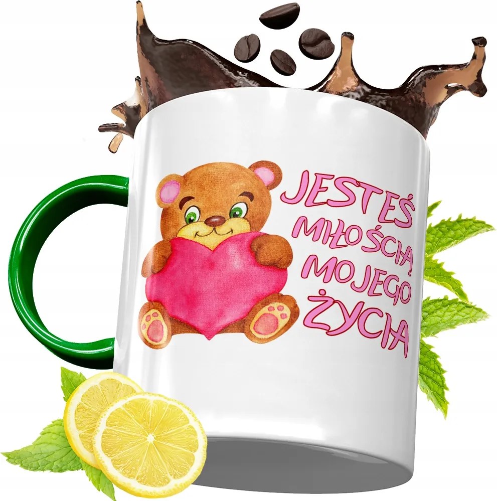 Zöld Bögre Valentin Napra Szerelmeseknek fényképes nyomtatással