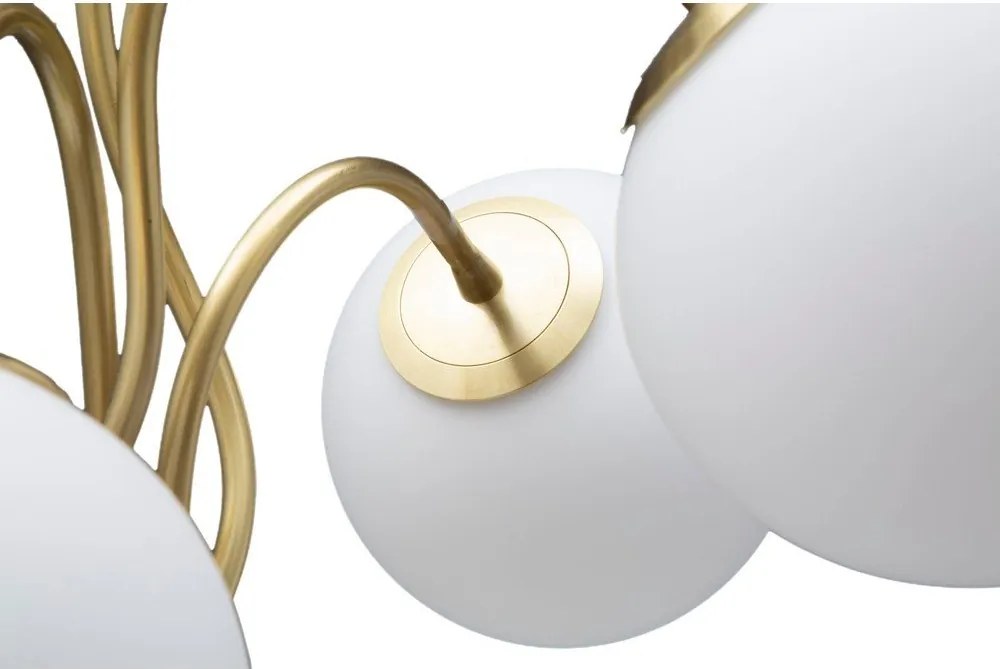 Fehér-aranyszínű asztali lámpa üveg búrával (magasság 74 cm) Glamy – Mauro Ferretti