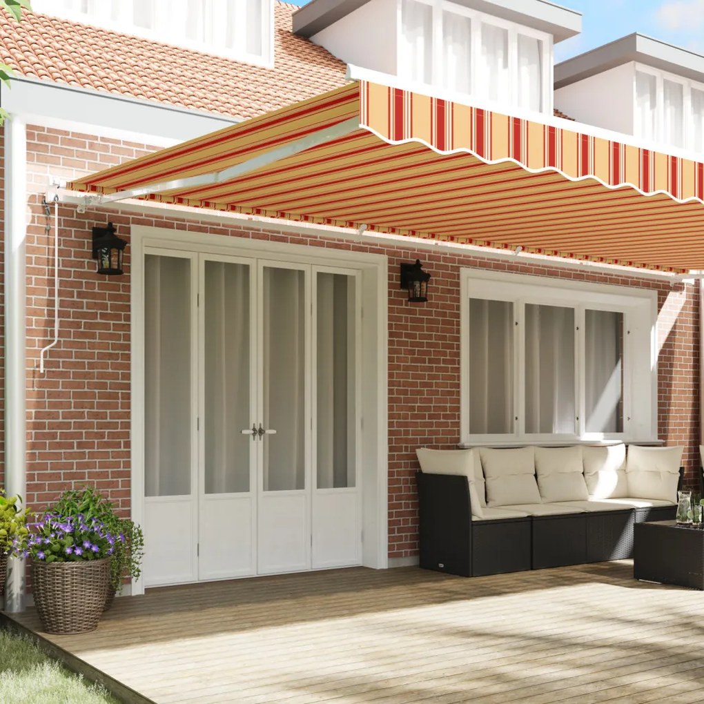 Automatikus Behúzható Napellenző Sárga és Narancs 600x300 cm