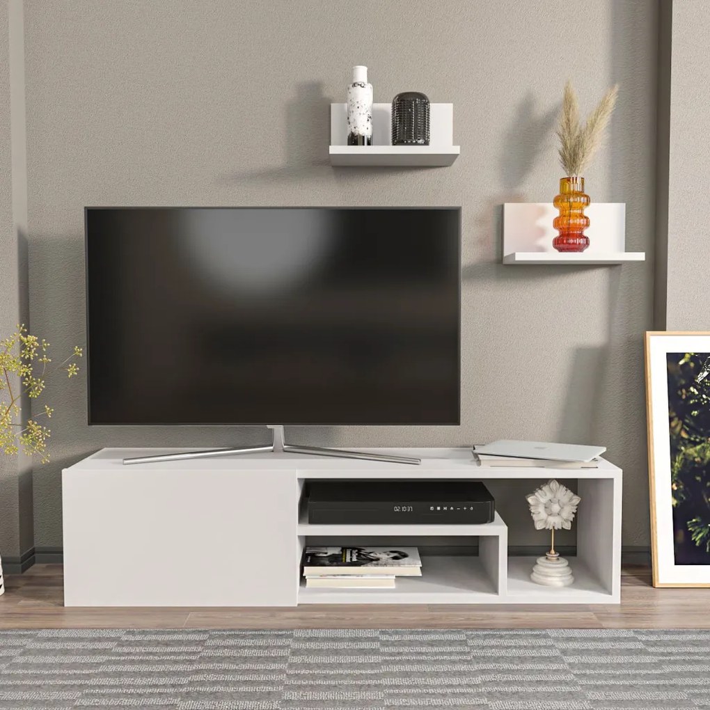 Zeplin TV-állvány, fehér, 120 cm