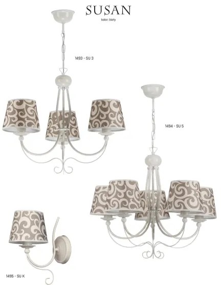 Jupiter 1493 - Csillár láncon SUSAN 3xE27/60W/230V