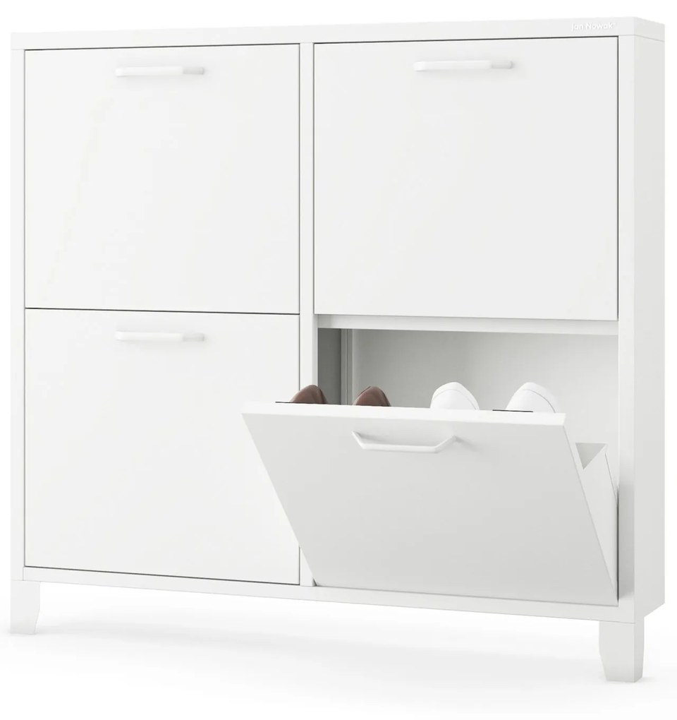 SHIRLEY fém cipősszekrény, 960 x 900 x 170 mm, fehér