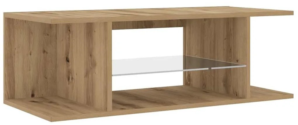 kézműves tölgy szerelt fa TV-szekrény LED-ekkel 90x39x30 cm