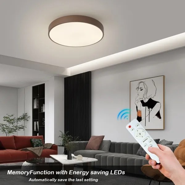 Brilagi - LED dimmelhető mennyezeti lámpatest POOL LED/48W/230V 3000-6000K 40 cm barna+távirányító