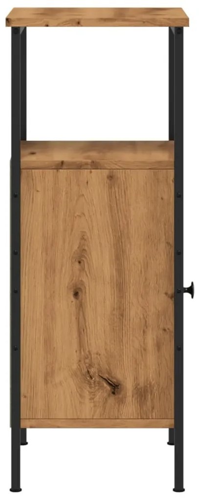 2 db kézműves tölgy színű szerelt fa éjjeliszekrény 41x31x80 cm