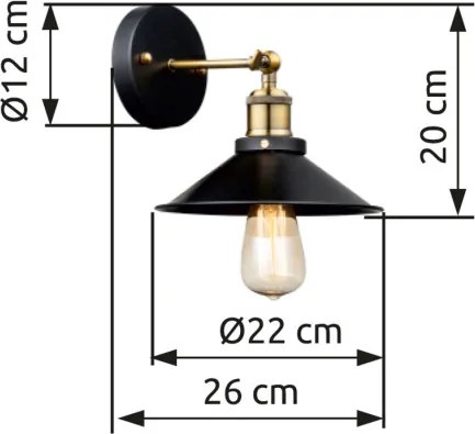 Globo 15053W Falikar fekete BxH:220x200, AL:260, exkl. 1xE27 60W 230V