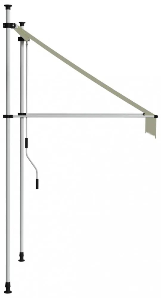 krémszínű kézzel feltekerhető napellenző 100 cm