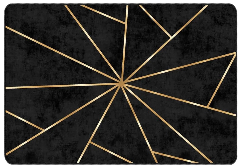 fekete-arany mosható csúszásgátló szőnyeg 160 x 230 cm