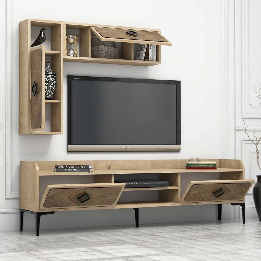 Samba TV-állvány, tölgy, 180 cm
