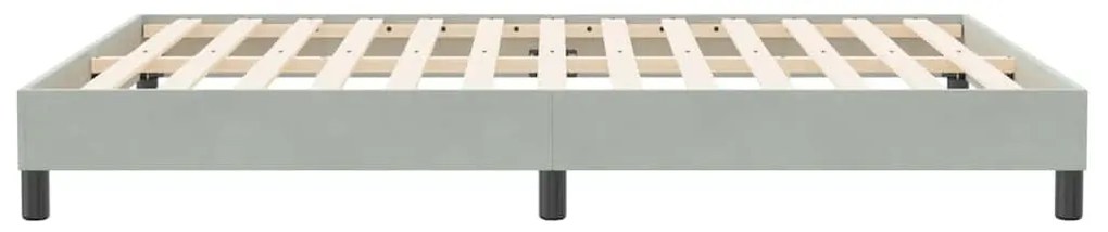 vidaXL világosszürke bársony rugós ágy matrac nélkül 140x210 cm