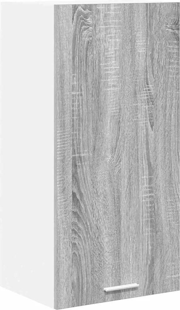 vidaXL Függő szekrény Szürke Sonoma és fehér 40 x 31 x 80 cm Faanyag