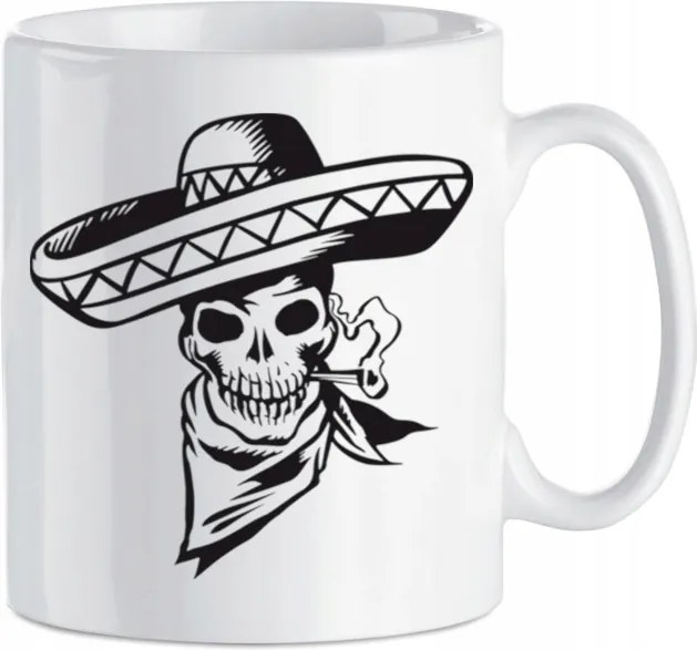 Bögre nyomott mintás Koponya Bandita Kerámia 330 ml