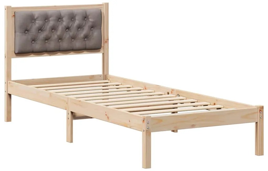 Ágykeret fejtámlával Tópszínű 75 x 190 cm szövet