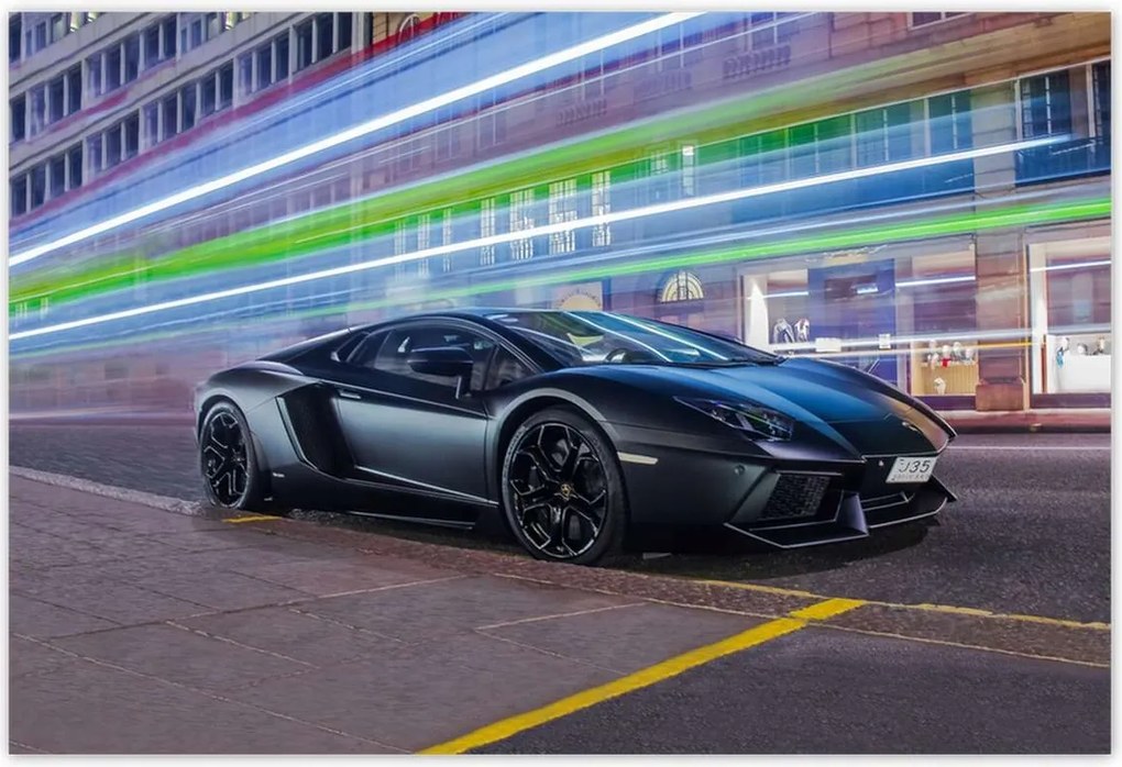 Fotótapéták 200x135 Gyors autó száguld az éjszakában