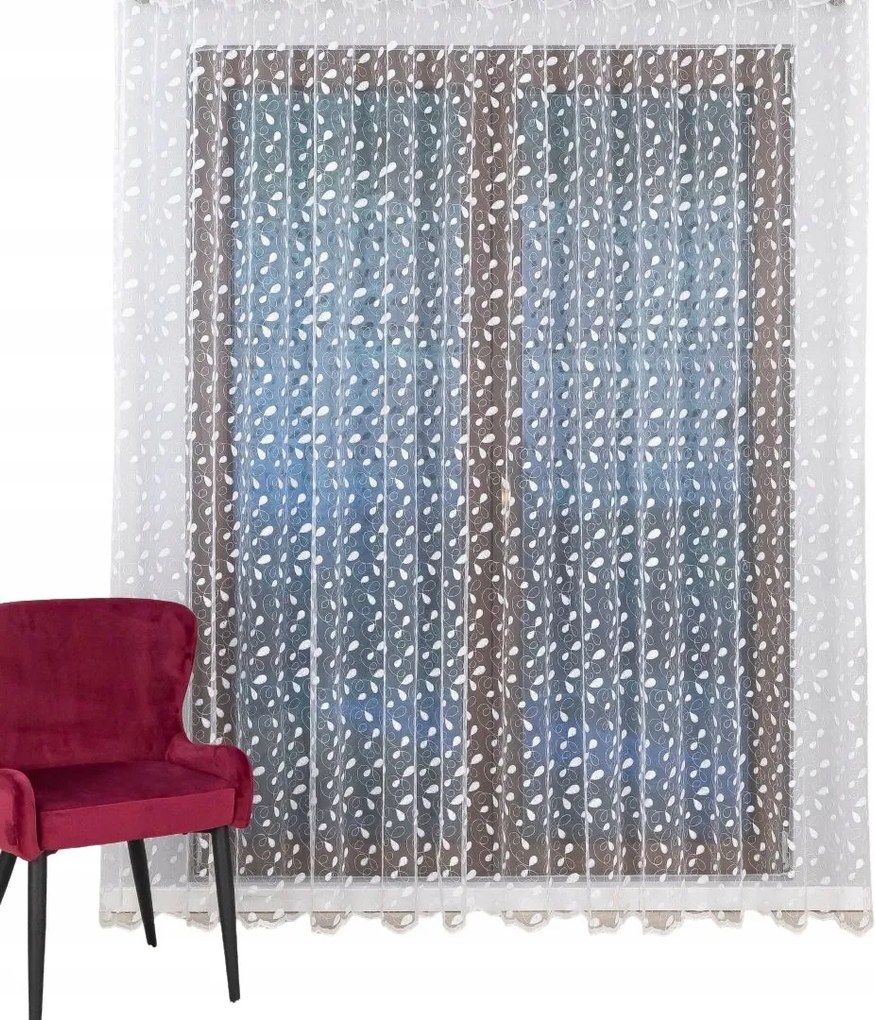 Elegáns jacquard függöny levél motívummal – nappaliba és hálószobába 300X230