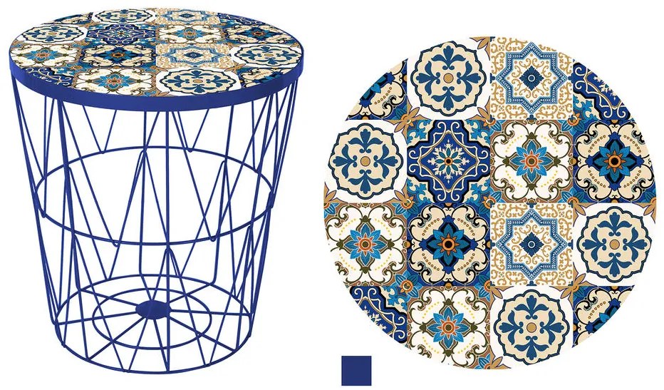 Kisasztal BOHO Ø 38 cm, kék