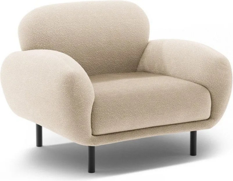 Bézs buklé fotel Poppy – Micadoni