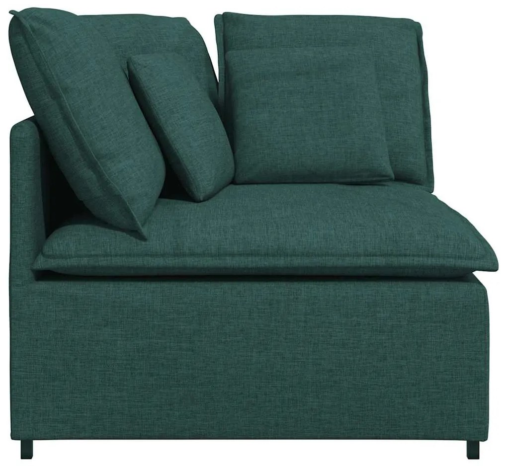 sötétzöld moduláris kanapé sarokmodul párnákkal 100 cm