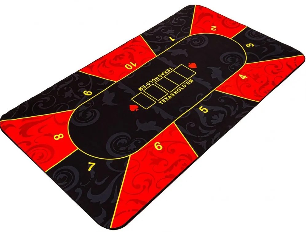 Kihajtható póker asztallap 160 x 80 cm - piros