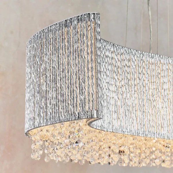 Endon 81979 - GALINA drótkábelre függesztett kristály csillár, 8xG9/25W/230V, fényes króm