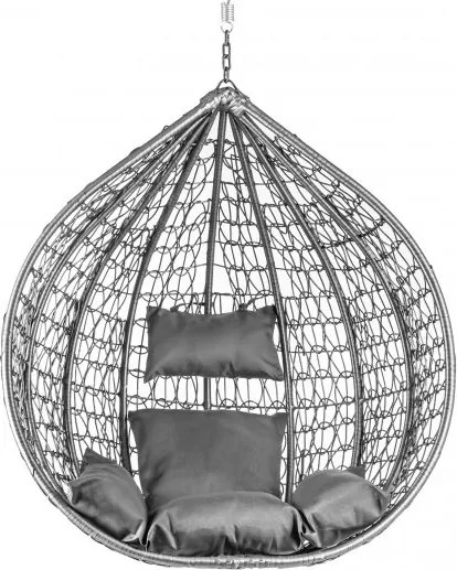 Szürke függőszék KOKON állvány nélkül, szürke párna