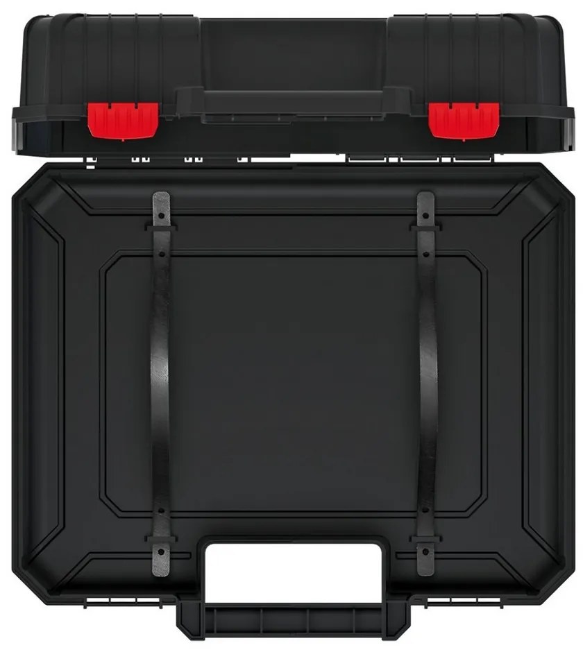 Szerszámtartó 38,4 x 33,5 x 14,4 cm, pántokkal, fekete