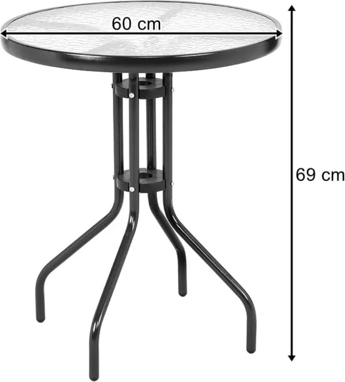 Kerti szett TREGO ISLAND - 2 szék és kerek asztal ø 60 cm, zöld