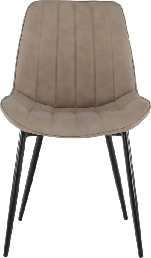 Szék, ekobőr szürkésbarna taupe/fekete, HAZAL