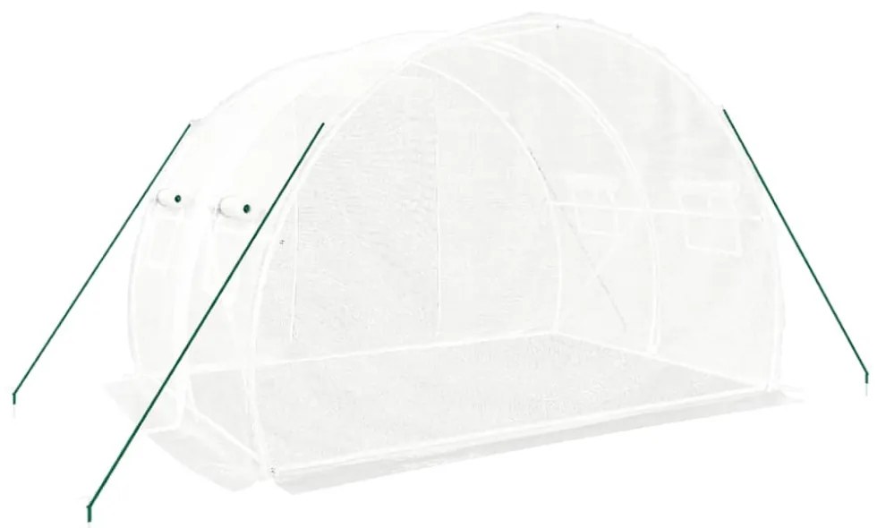 fehér acélvázas melegház 6 m² 3 x 2 x 2 m