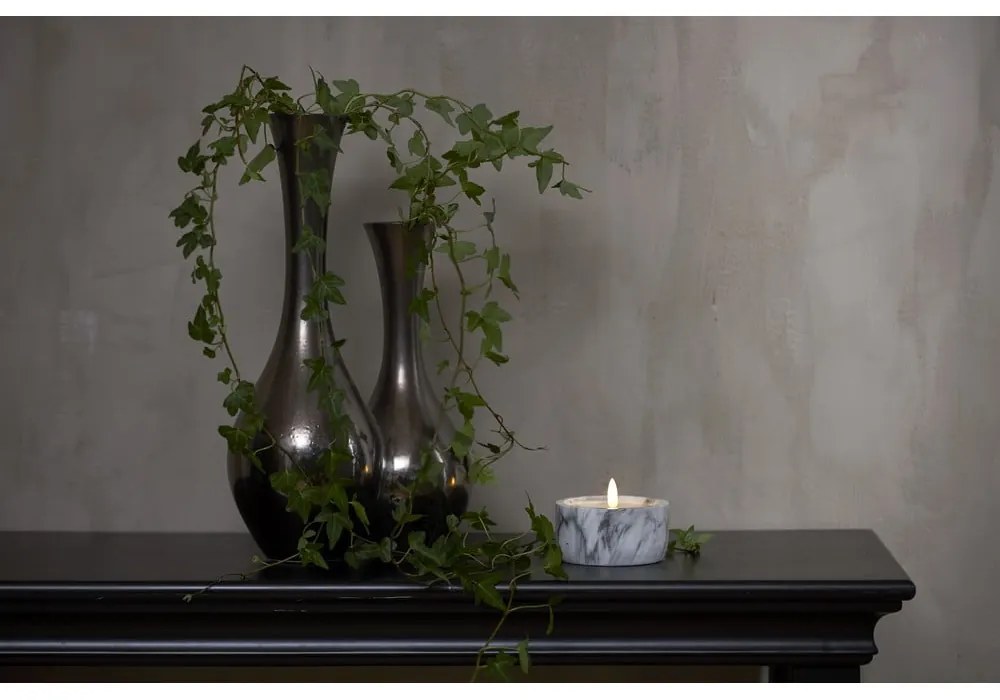 Flamme Marble szürke-fehér LED beton gyertya, magasság 7,5 cm - Star Trading