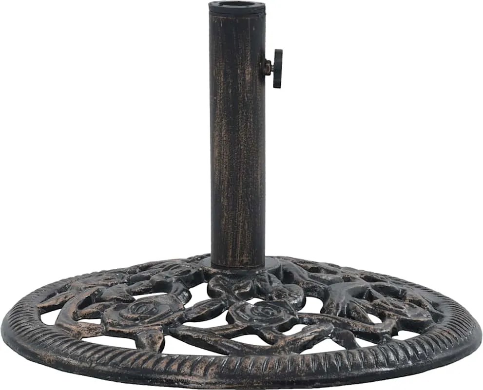 vidaXL bronzszínű öntöttvas napernyőtalp 12 kg 48 cm