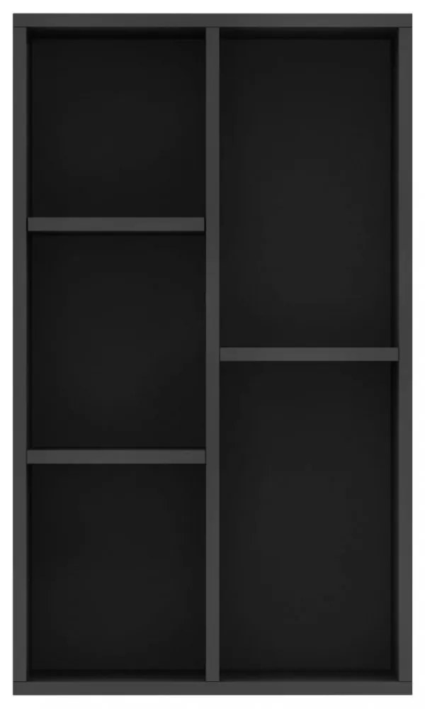 fekete szerelt fa könyv-/tálalószekrény 50 x 25 x 80 cm