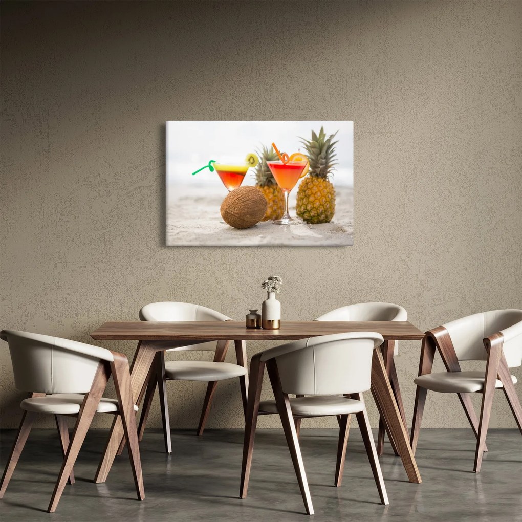 Ananász és csésze képe a strandon (90x60 cm)