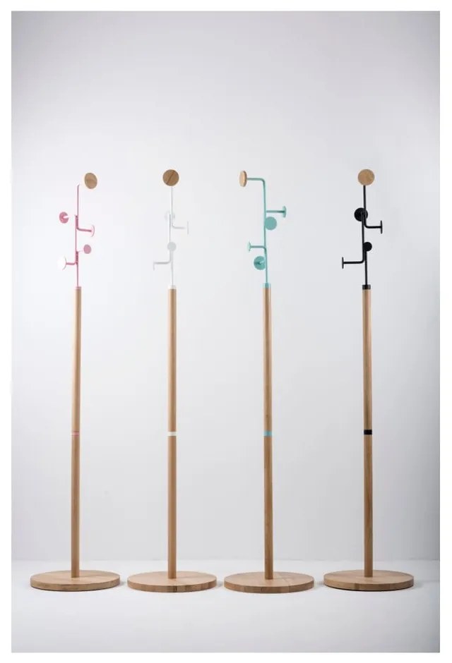 Hook tömör tölgyfa állófogas fekete elemekkel - Gazzda