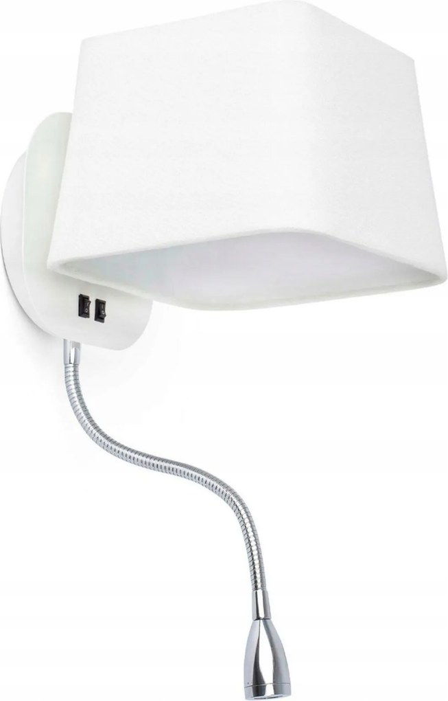 Faro Sweet fali lámpa fehér Led olvasólámpával, 2 kapcsolóval