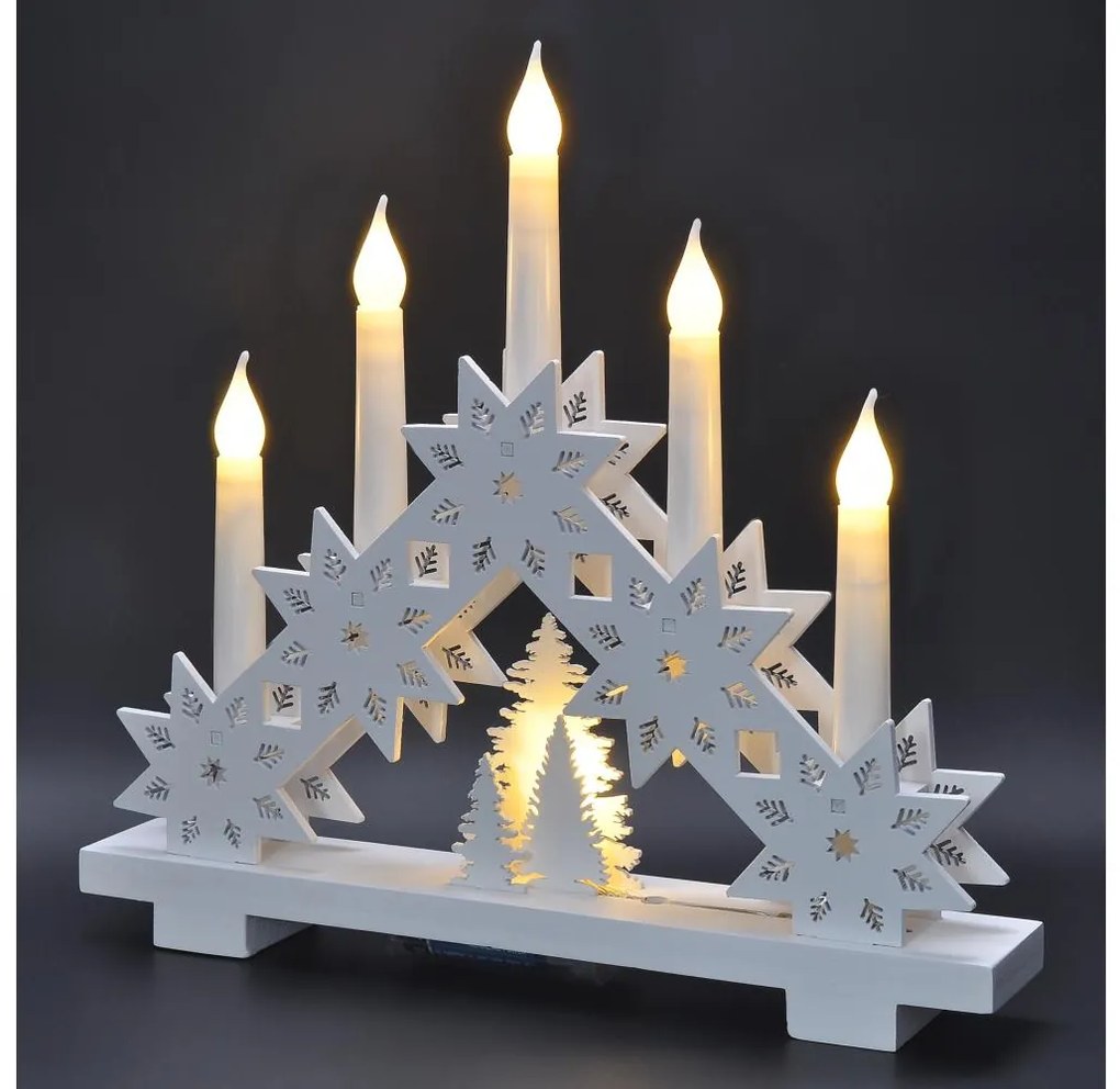 Solight 1v265 - LED Karácsonyi gyertyatartó 5xLED/2xAA meleg fehér