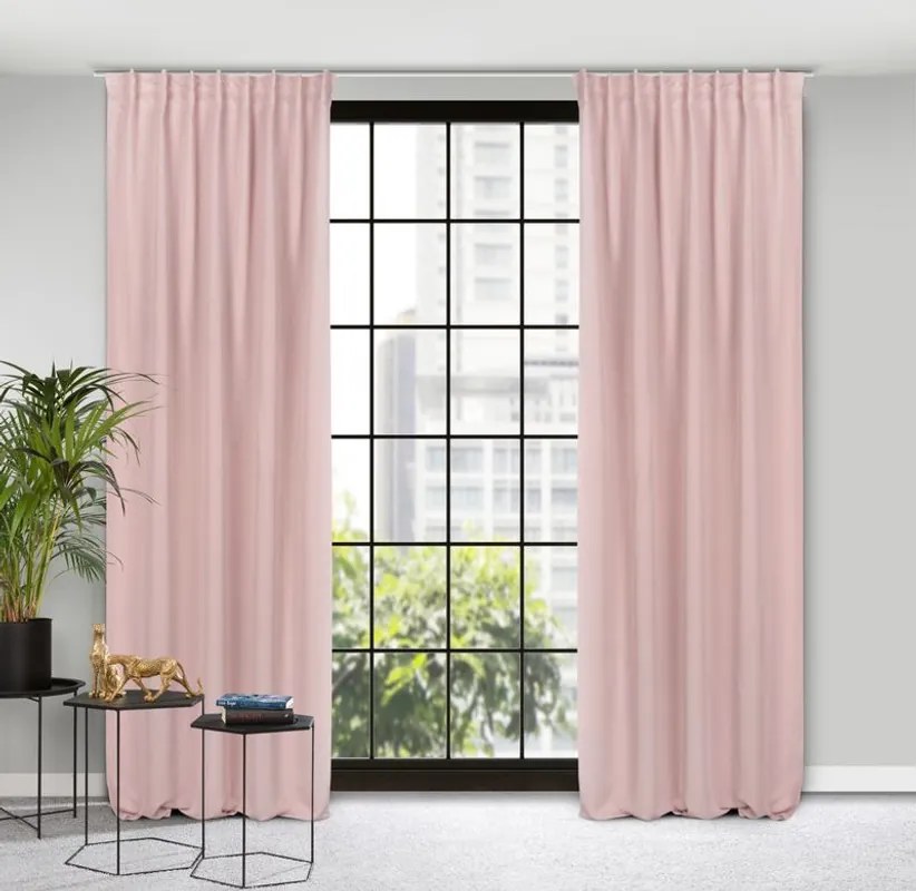 Milan dekor függöny mennyezeti sínhez Pasztell rózsaszín 140x300 cm