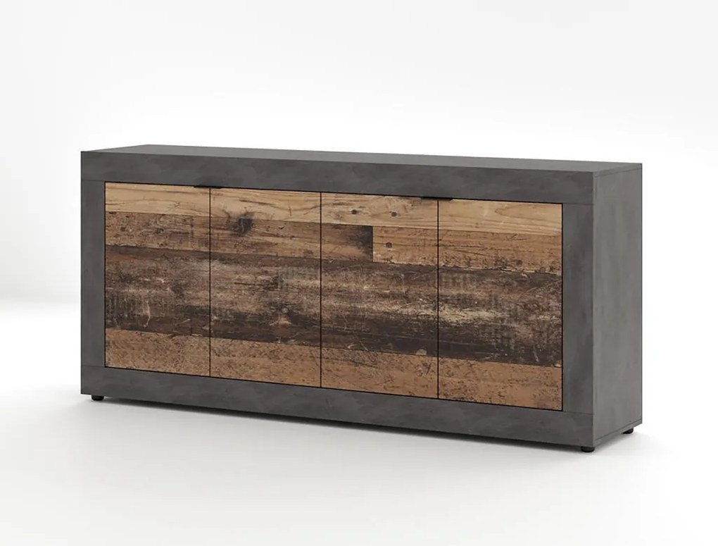 LUNEA Komód Öregtölgy/Szürke Színben