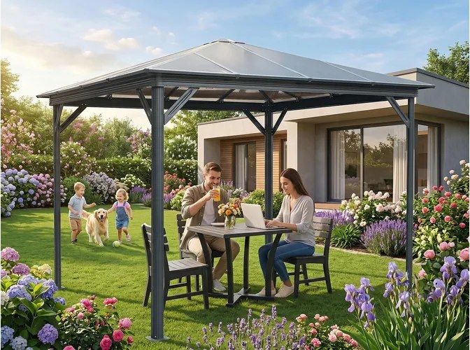kerti pavilon LANITPLAST 33 antracit + bronz PC LG2454