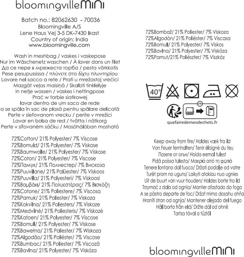 Újrahasznosított pamut gyerek takaró 130x160 cm Cherry – Bloomingville Mini