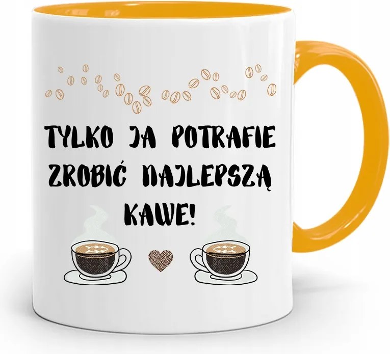 Barista Kávézó Bögre Sárga Ajándék fényképes nyomtatással