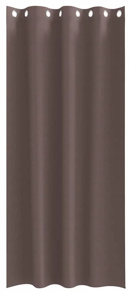 Függönyök függönyökkel 2 pcs sötétbarna 225x140cm Poliészter