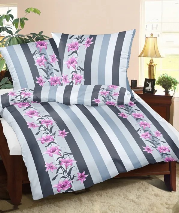 Krepp ágyneműhuzat 140/200 70/90 043 szürke