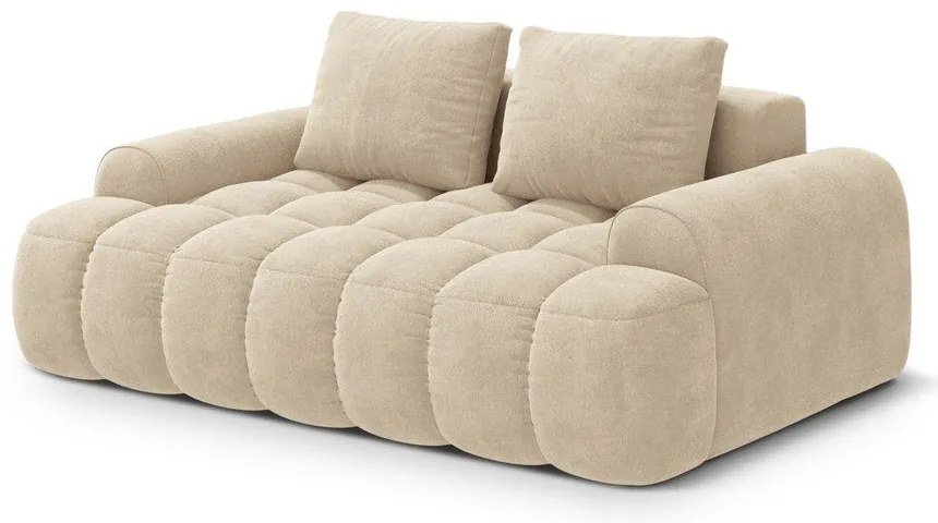 Bézs bársony kanapé 175 cm Linz – Cosmopolitan Design