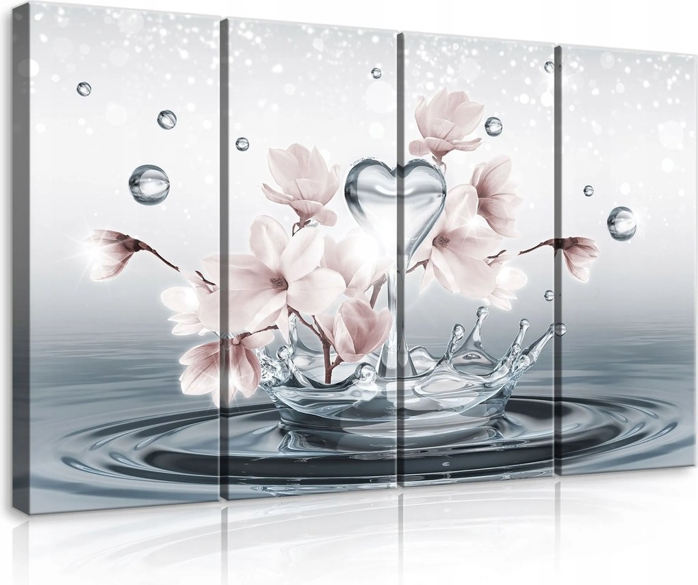 Vászonkép 120x80 Finomság tisztaság frissesség víz virágok magnólia tavasz