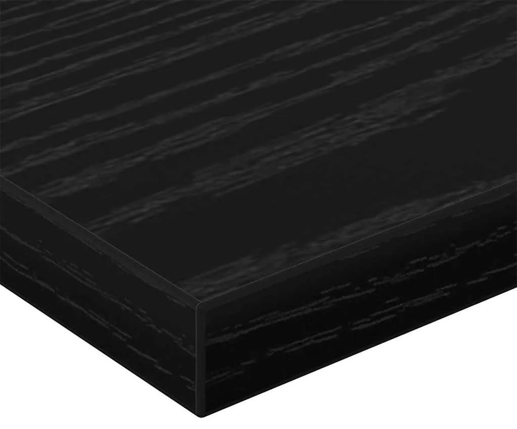 Polcos könyvespolc 4 pcs Fekete 40 x 10 x 1.5 cm Faanyag