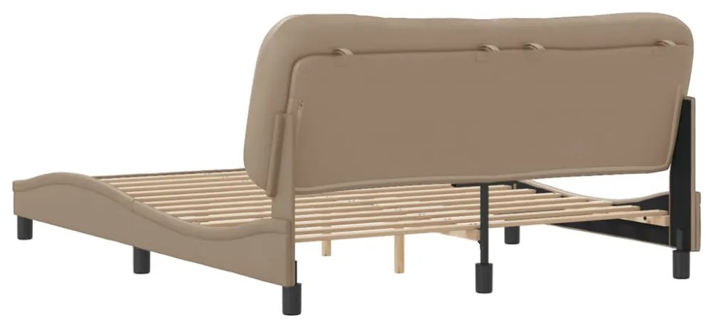 cappuccino színű műbőr ágykeret matrac nélkül Hvar 160x200 cm