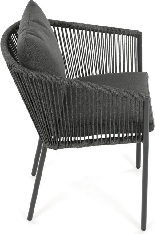 Kerti szék, alumínium, szövet, szürke, AZC-C1179 GREY