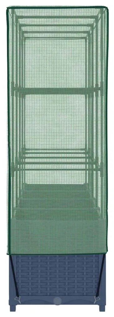 rattan megjelenésű magaságyás melegháztakaróval 160x40x138 cm