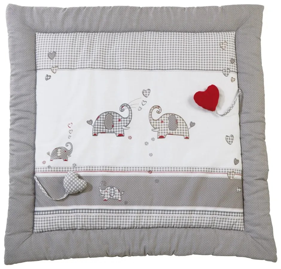 Fehér-szürke játszószőnyeg 100x100 cm Jumbo twins – Roba